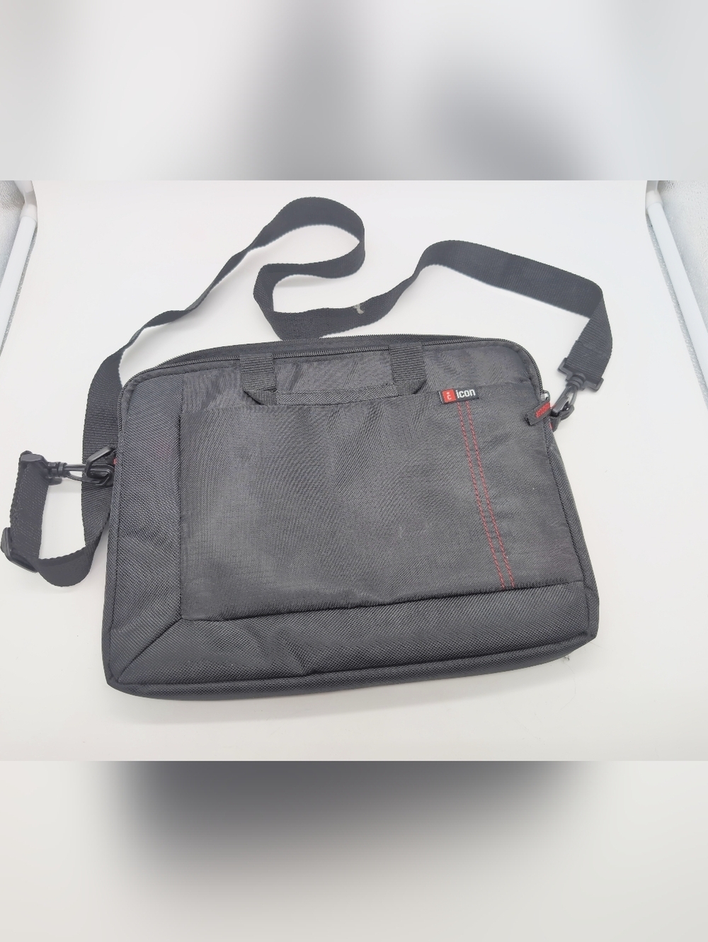 Icon Black Crossbody Notebook Messenger Bag 11x12 In